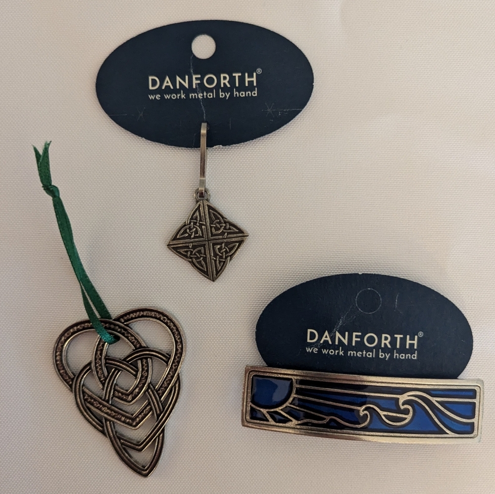 Danforth Pewter Collection - Celtic Knots, Motherhood Ornament, Barrette